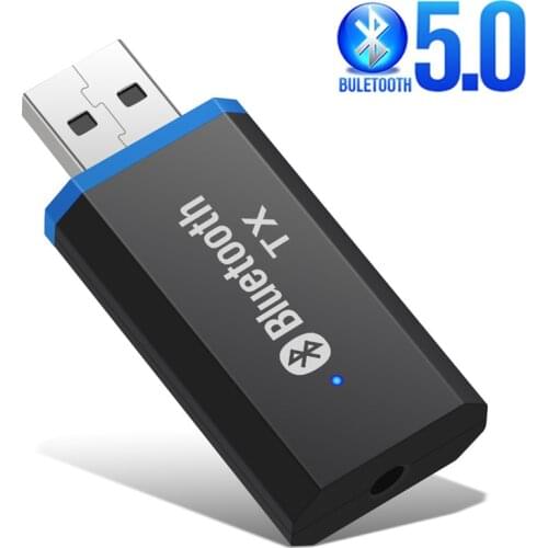 Bluetooth Transmitter 5.0 +EDR Audio Adapter TV PC Driver-Free Mini USB Audio Dongle Transmitter 3.5MM Jack AUX Wireless Adapter