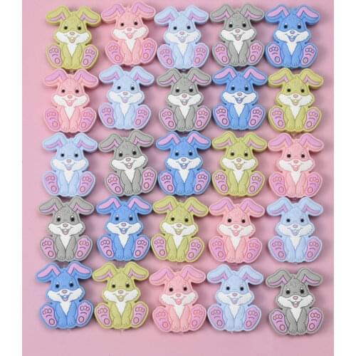 50/100/200pcs Rabbit Smiley Silicone Beads Food Grade Teething Toy DIY Baby Nursing Accessories Gift Baby Teether