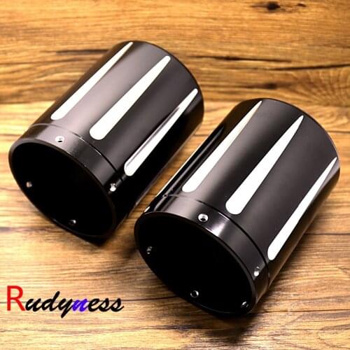 4 1/2" Black Shallow Cut Exhaust Tips End For Victory Hardball Cross Country Vision Models