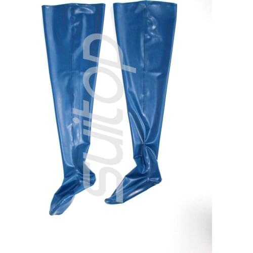 100% natural rubber stockings in hight quanlity level latex in blue