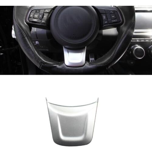 For Jaguar F-PACE 2016 2017 2018 ABS Matte Accessories Car Steering wheel Button Frame Covers Trim Sticker Car Styling 1pcs