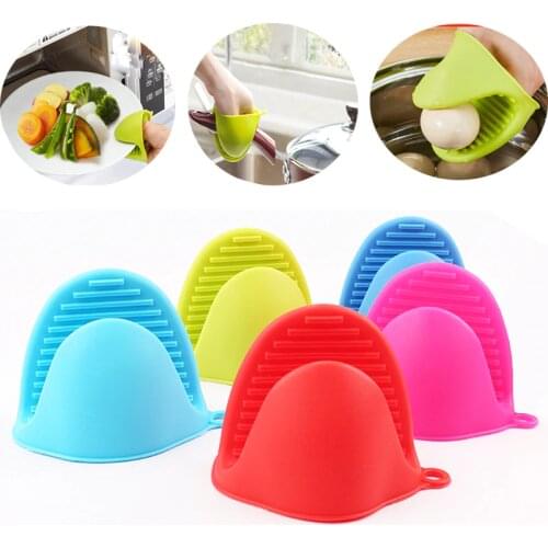 Home Silicone Gloves Oven Heat Insulated Finger Gloves Cooking Microwave Non-slip Gripper Pot Holder Kitchen Baking Tools