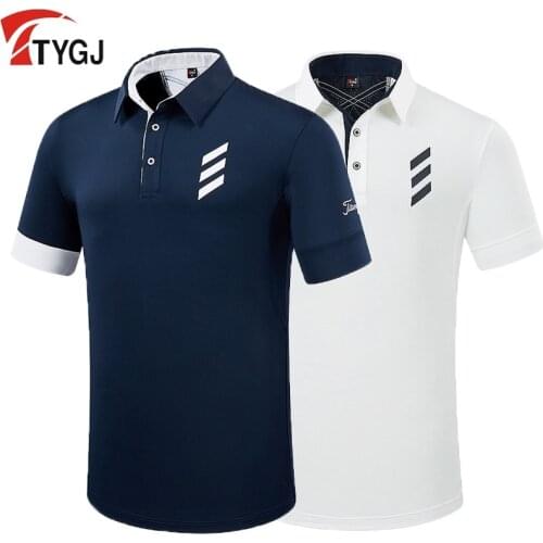PGM Golf T-shirt Mens Shirts Summer Short Sleeve Tops Male Breathable Elastic Uniforms Golf Clothing Size M-XXL