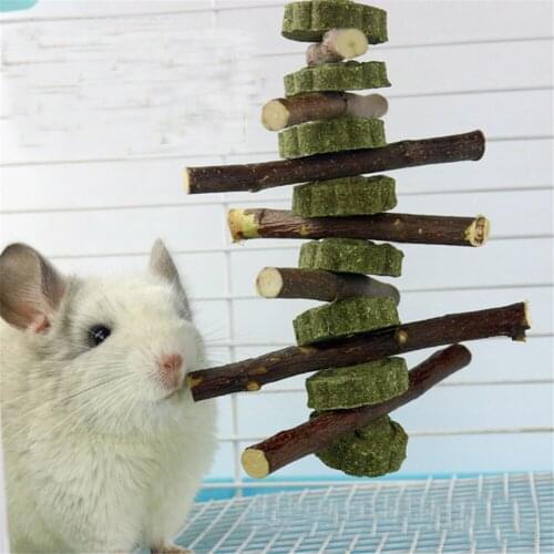 Small Pet Grind Teeth Toys Hamster Rabbit Hamster Grass Ball Branch Training Play Molar Chew Cake Weed Rope String Toy