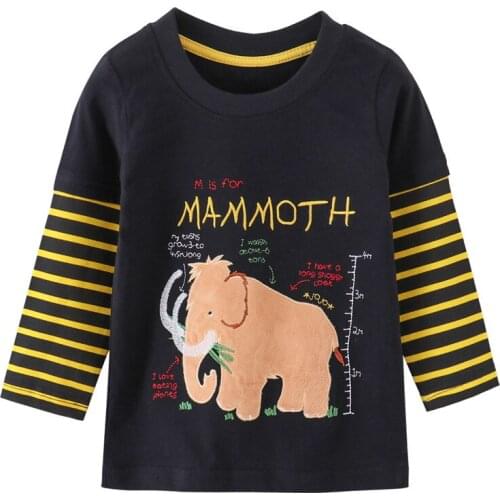 Jumping meters Baby Applique T shirts Cotton Long Sleeve Boys Girls Clothes Cute Penguin Kids T shirts Autumn Spring Clothing