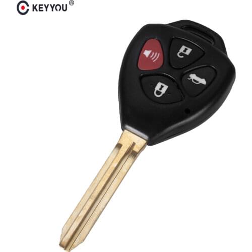KEYYOU 4 Buttons Remote Car Key Shell Case Fob Replacement For Toyota Camry Avalon Corolla RAV4 Yaris 2008 2009 2010 2011