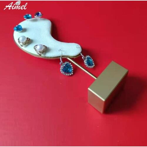 Creative Earring Stand Ear Shape Microfiber Earring Holder Ear Clip Stud Jewelry Display Organizer Stand Removable Earring Rack