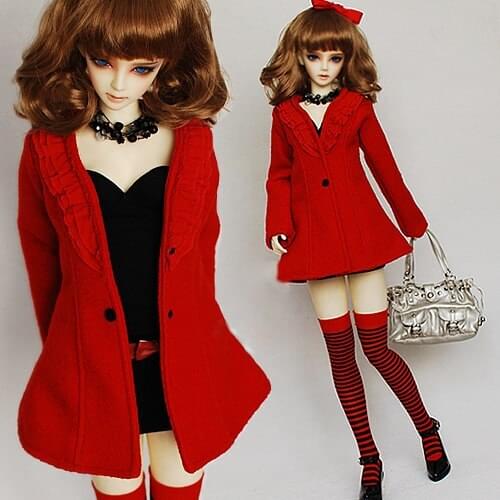 M0171 children handmade toy 1/3 uncle Doll clothes BJD/SD doll props Accessories Red wool coat 1pcs