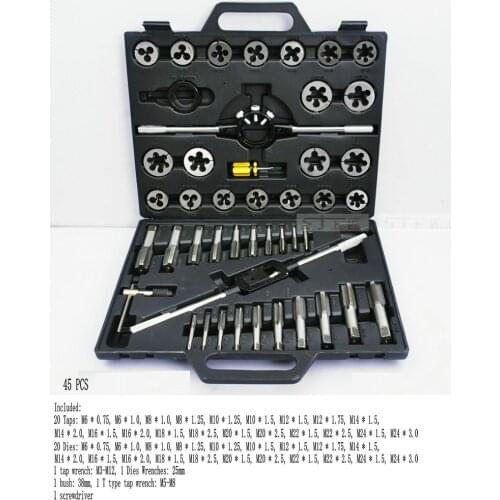 Taps Banya Hardware Tools / hand tapping wrench Banya cutter hand / 45PCS