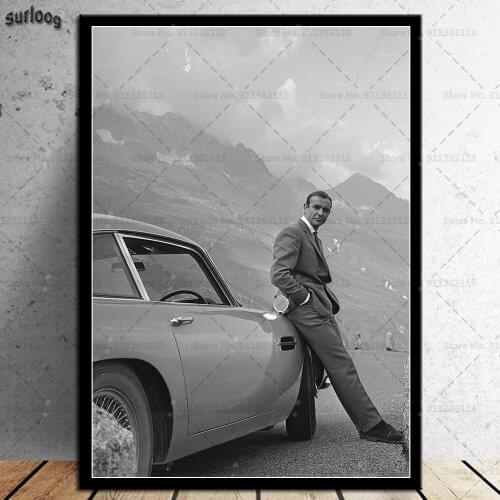 Wall Art Poster Sean Connery James Bond 007 Hot Classic Movie Retro Pictures Prints Canvas Painting for Living Room Home Decor