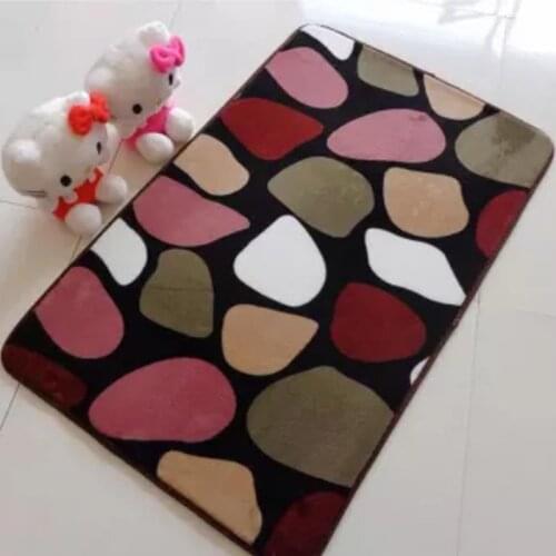 Non Slip Soft Microfiber Shaggy Absorbent Bath Mat Bathroom Shower Rug Carpet Entrance Doormat Colored Stones Carpet Supplies