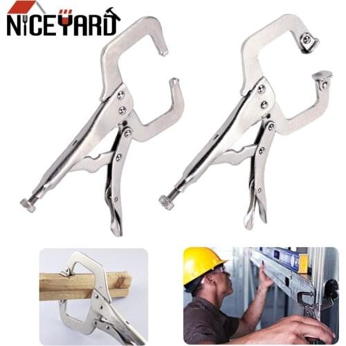 NICEYARD C Clamp Fix Plier Alloy Steel Wood Work Weld Clip Woodwork Pincer Tong Tenon Locator Hand Tool Pad