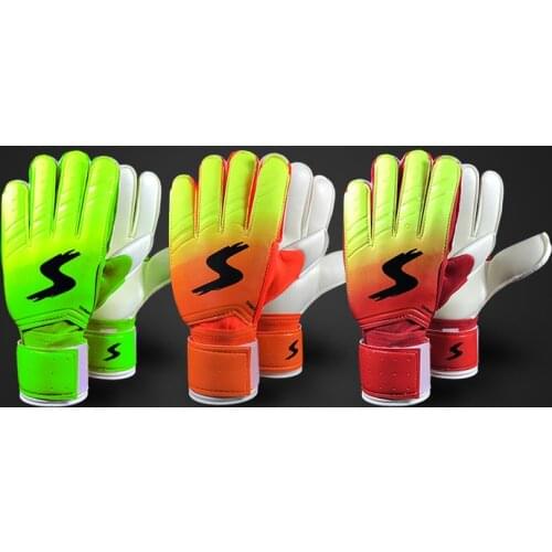 New Style Football Goalkeeper Gloves Gradient Color Latex Gloves with Finger Guard