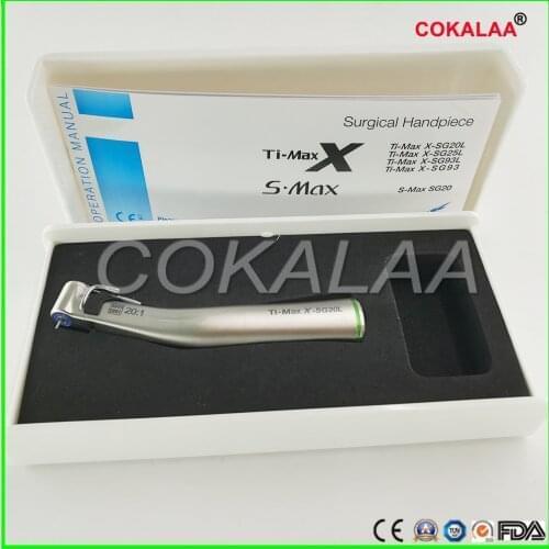 Dental NSK Ti Type Max Green Ring Implant Handpieces 20:1 Contra Angle Reduction With Fiber Optic