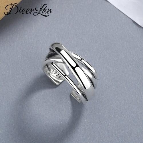 Personality Exaggerated 925 Sterling Silver Irregular Chains Rings For Women Engagement Jewelry Girls Open Finger Rings
