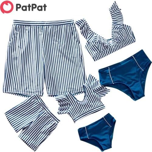 PatPat 2021 New Summer Family Look Striped Matching Swimsuits