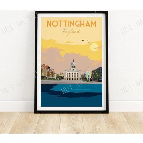 Nottingham Print | England Travel Poster | Nottingham Wall Art | East Midlands Gift Idea | Artwork
