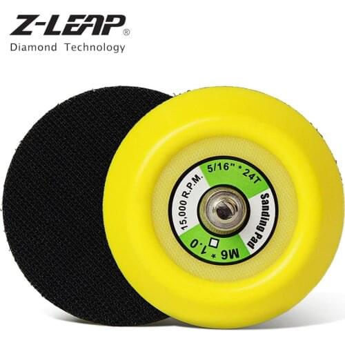 Z-LEAP 2PCS 3" Backing Pad Hook And Loop Plate Backer Holder With 5/16"24T M6 Thread Adapter For Car Polisher Air Sander Buffing