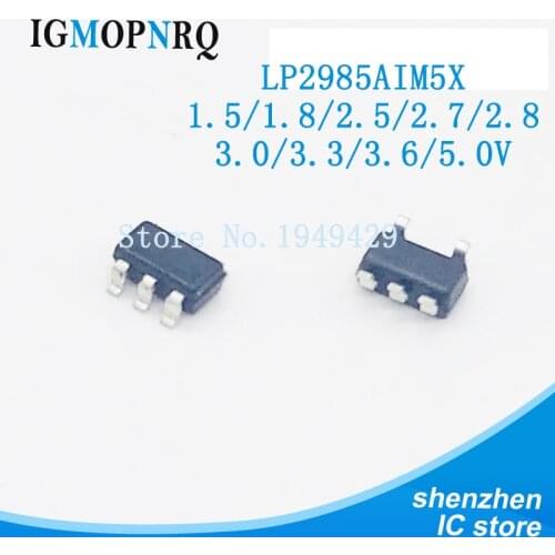 10PCS LP2985AIM5X-3.3 1.5/1.8/2.5/2.7/2.8/3.0/3.3/3.6/5.0V SOT23-5 Regulator LDO Reg New