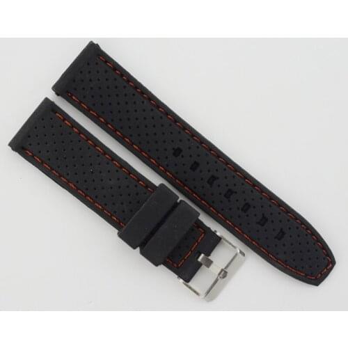 Low Price Silicone Watch Strap Diver Watch Band Rubber Wrist Watch Bracelet 22 24 mm with Stainless Steel Buckle Clasp