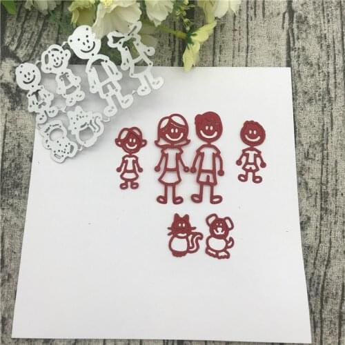 Family members Metal Cutting Dies for DIY Scrapbooking Album Paper Cards Decorative Crafts Embossing Die Cuts