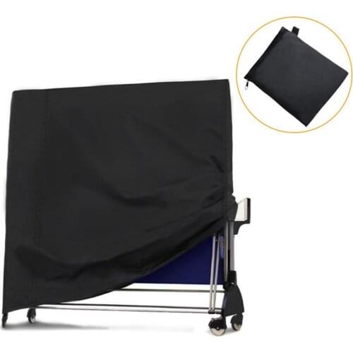 Outdoors Folding Ping Pong Table Cover Black Waterproof Anti-Dust 165x70x185cm Adjustable Ping Pong Table Protector Household