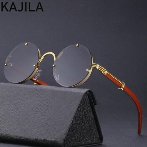 Vintage Round Punk Sunglasses Men 2021 New Fashion Steampunk Sun Glasses For Women With A Box Rimless Sunglass Zonnebril Heren