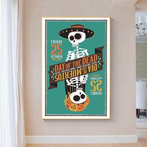 SP134 Silk Cloth Wall Poster Marionettes - Day of the Dead 02 Art Home Decoration Gift