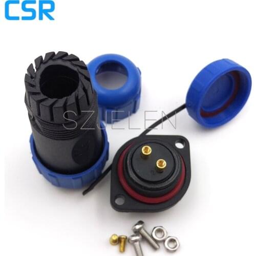 SP2110/P2-S2, No need to weld, fixed by the screw, 2-pin Waterproof Connector ,IP68, LED waterproof male and female connectors