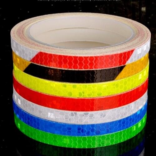 8m Reflective Sticker Tape Car Motorcycle Bike Body DIY Decoration Warning Decals Night Driving Safety Muticolor Tape 1cm