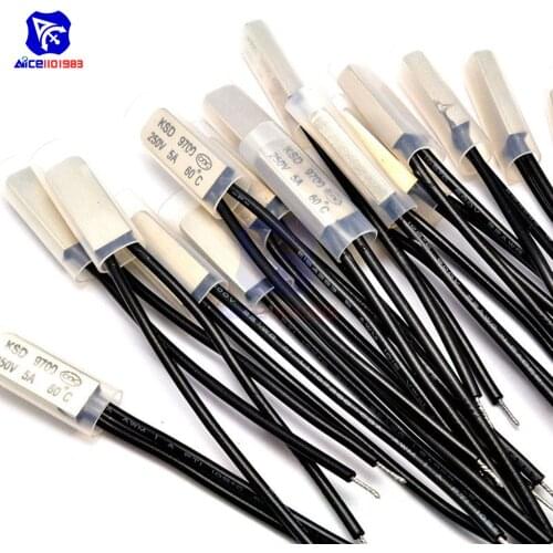 Diymore KSD9700 250V 5A 90℃ 95℃ 100℃ 105℃ 110℃ 105℃ 120℃ 125℃ 130℃ 135℃ Normally Opened Temperature Switch Thermal Protector