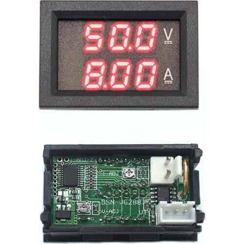 Mini Digital Voltmeter Ammeter DC 0-100V 0-10A Panel Amp Volt Voltage Current Meter Tester Detector 0.56" Dual LED Display Auto
