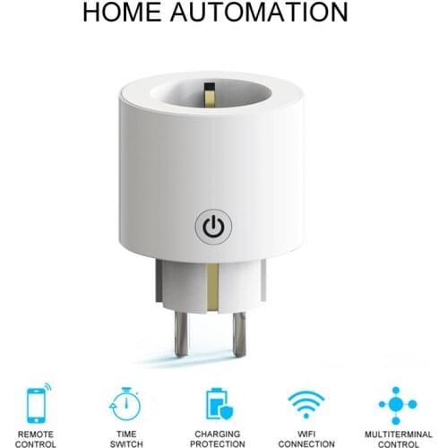 WiFi Smart Socket European Standard Single Socket Mobile App Supports Voice Control AI Speaker Use with Alexa Google Assistant