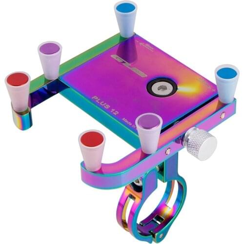 New GUB Plus 12 Bike Phone Holder Colorful Gradient Bicycle Handlebar Stand Rotatable For 3.5-7.5 inch smart phone Support Clips