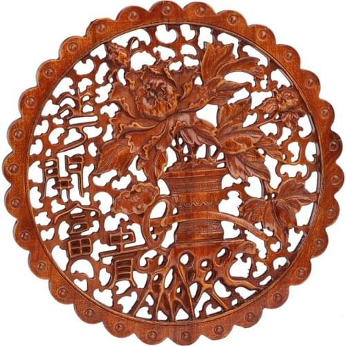 VZLX Wood Carved Applique Frame Corner Onlay Unpainted Furniture Home Door Decor Decoration Accessories Rich Lotus