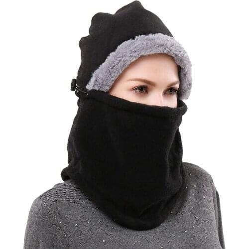 Women Hat Winter Hood Fleece Warm Thick Windproof Balaclava Cycling Hiking Skiing Outdoor Accessory