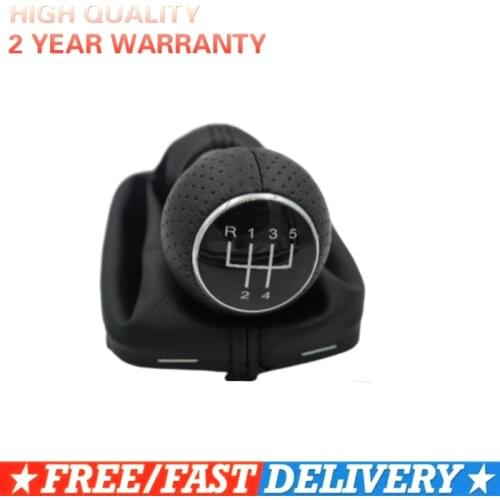 13mm hole For Audi A3 S3 2001 2002 2003 New 5 Speed Car Gear Shift Knob With Leather Giator 8L0863278BN 6BN