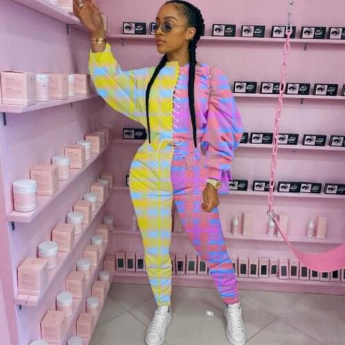 Winter Warm Tracksuit Female 2020 Fashion Plaid Sweatshirt And Sweatpants Outfits Suit For Women Sportswear 2 Piece Sets Clothes