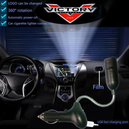 1x USB Mobile Phone Car Charger USA Victory Logo Indoor Projection LED Light