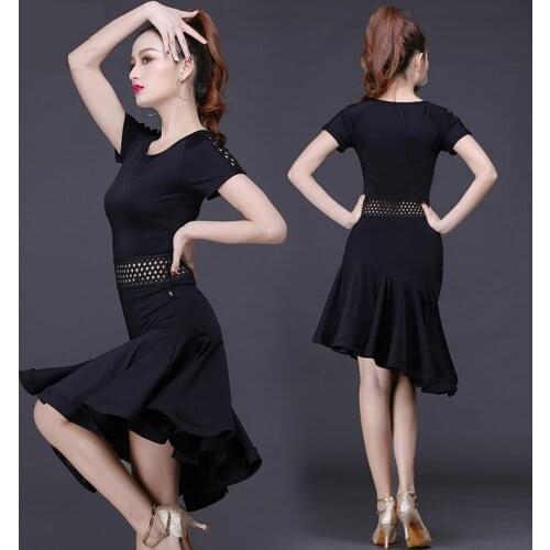 2019 Latin Dance skirt Woman Practice dress Performance Latin Dance skirt black Woman Latin dance dresses