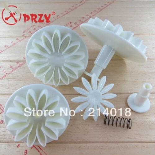 3PCS/set Sunflower gerbera Fondant Cake Decorating, embossing Press Print Molds flower NO:FO-008