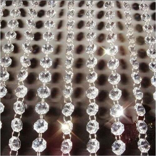 33ft Garland Hanging Safty Acrylic Crystal Strand Bead Curtain Diamond Chains Party Tree Xms Ornament