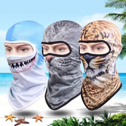 3D Cute Animal Full Face Cap Balaclava Windproof Skullies Beanies Bear Dog Funny Helmet Liner Cool Winter Hat Warmer Women Men