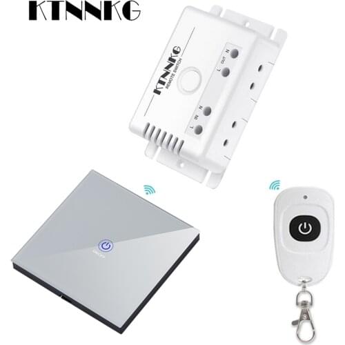 433Mhz 110V 220V combined household appliance circuit breaker kit, default ON OFF wireless remote control switch,86 wall touch