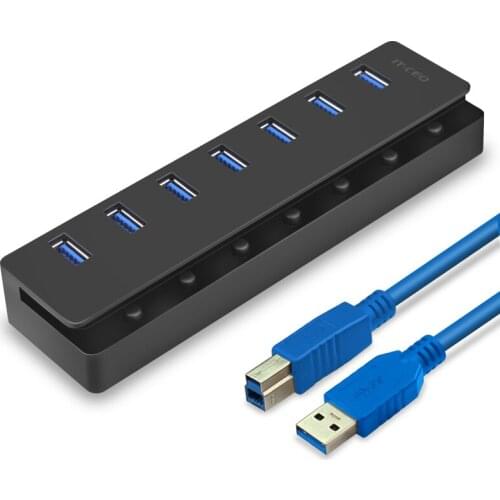 7 Port USB 3.0 HUB 5Gbps High Speed Powered Adapter Cable Splitter Extender PC 1108