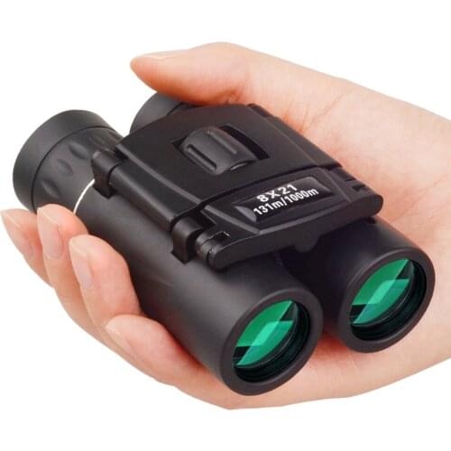 8x21 Compact Zoom Binoculars Long Range 1000m Folding HD Powerful Mini Telescope BAK4 FMC Optics Hunting Sports Camping