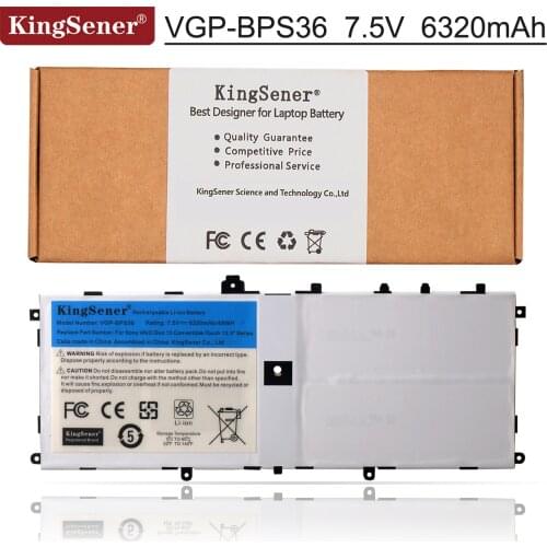 Kingsener VGP-BPS36 Laptop Battery For Sony for Vaio Duo 13 Convertible Touch 13.3" SVD13211CG SVD132A14W SVD1321M2EW 7.5V 48Wh