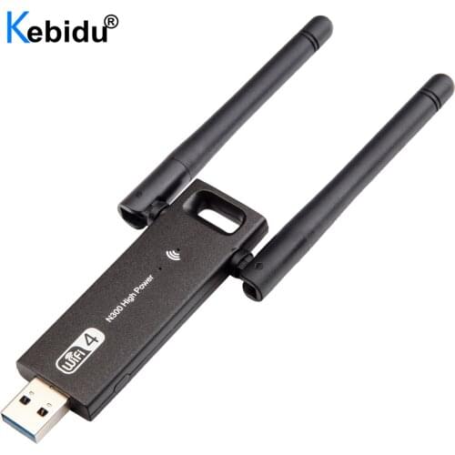 USB Wifi Wireless Adapter USB 3.0 Network Card Dongle 300Mbps Dual Antenna 2.4Ghz for PC Desktop Laptop Windows 10 8 7 Vista