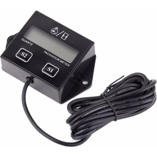 LCD RPM Hour Gauge Digital Engine Tach/Hour Meter Gauge RPM Hour Display For 2/4 Stroke Spark Plug Gas Engine Motorcycle ATV