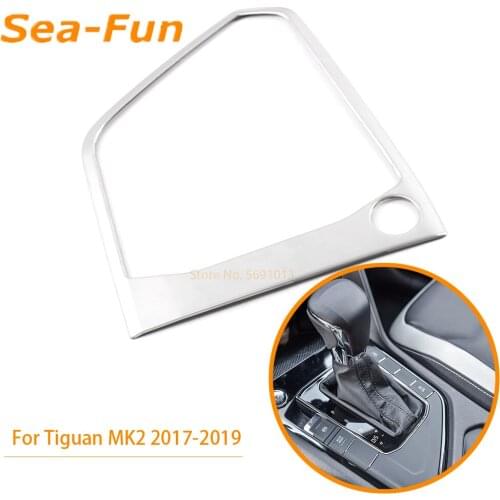 For Volkswagen VW Tiguan MK2 2017 2018 2019 Gear Shift Panel Decoration Cover Trims Frame Chrome Interior Car Accessories
